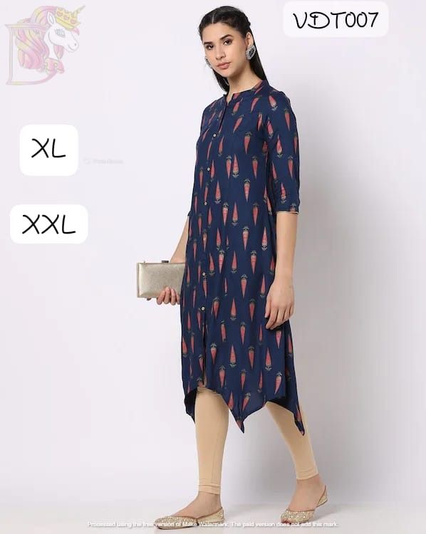 Buy NUIndian Blue Cotton High Low Slim Fit Kurta for Women Online at  Fabindia | 20097256